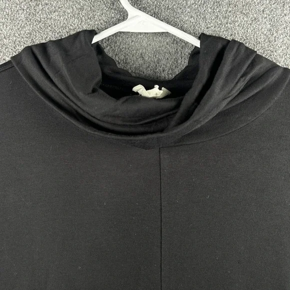 LOFT Outlet Women's Black Jersey Knit Cowl Neck Poncho XS/S Cozy Sweater Wrap - Picture 5 of 8